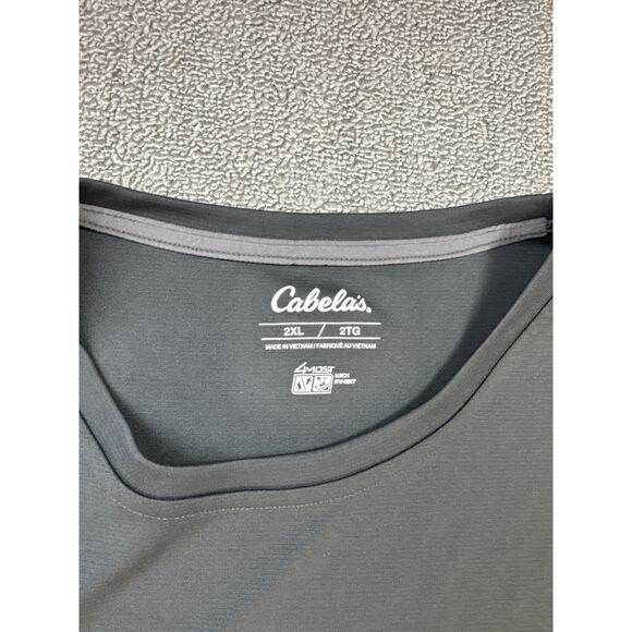 Cabela's Mens Short Sleeve Shirt 4Most Wick Inhibit Gray Size 2XL - Picture 3 of 5